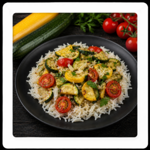 RISO BASMATI  VEGETARIANO zucchine  scure e pomodorini